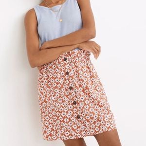 Madewell Orange Floral Mini Skirt